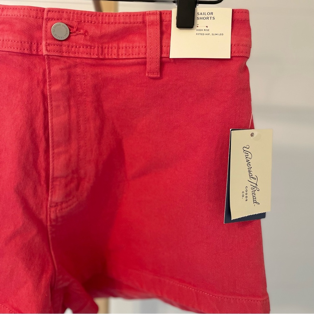 Universal Thread Red High Rise Sailor Denim Shorts - Picture 2 of 6